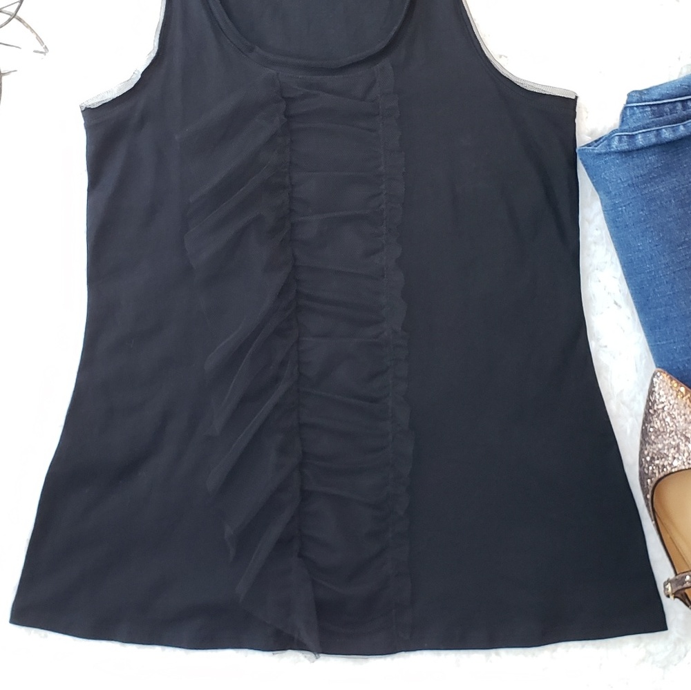GAP Tulle Embellished Black Tank